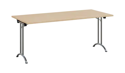 SLC 180 chrom skládací jednací stůl 1800x800, deska 25 mm, podnož chrom, deska bříza světlá